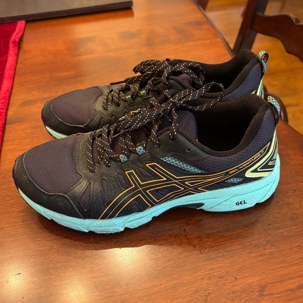 ASICS Women’s Black and Teal Sneakers